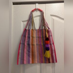 Mexican Multicolour Striped Tote Bag